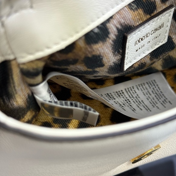 Roberto Cavalli Fang Bang Shoulder Bag White $1395 - Picture 2 of 10